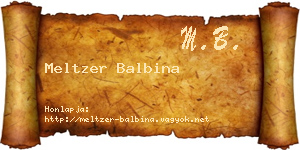 Meltzer Balbina névjegykártya